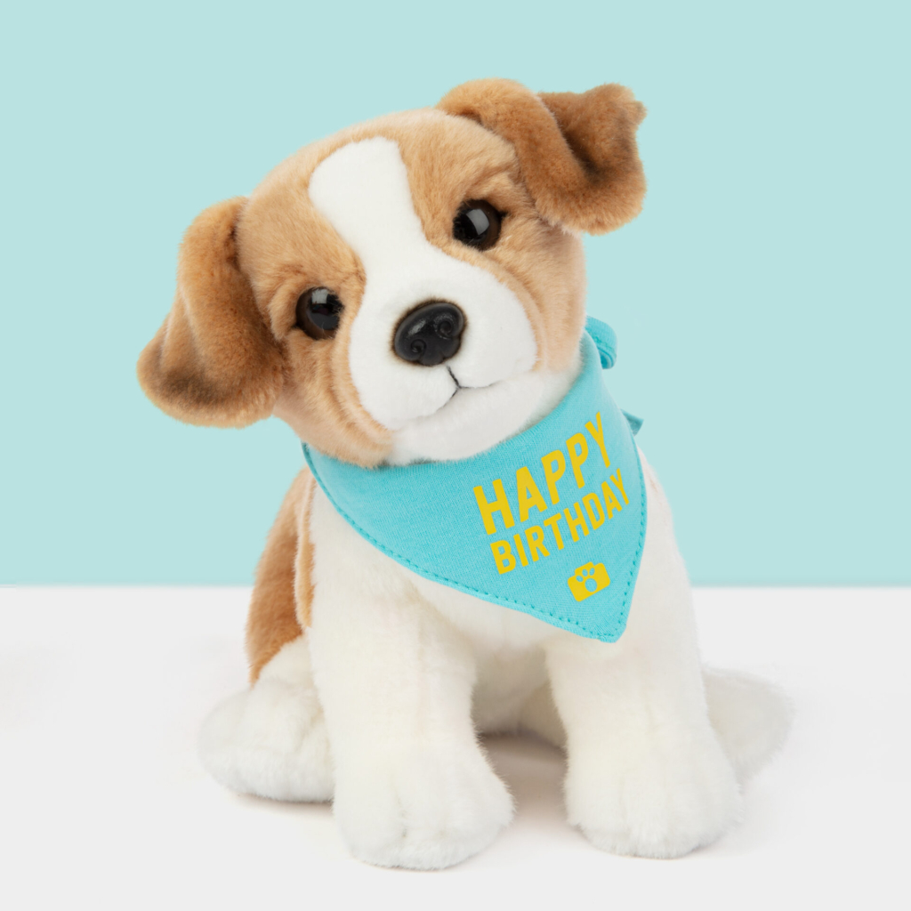 studio-pets-pluche-knuffel-accessoires-bandana-voor-knuffel-blauw-met-happy-birthday Studio Pets accessoire blauwe bandana happy birthday voor knuffel