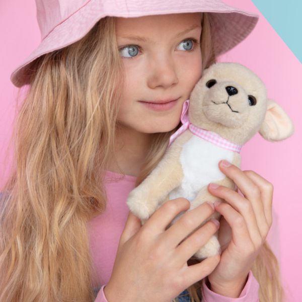 Studio Pets Pluche knuffelhond chihuahua met strik 16 cm