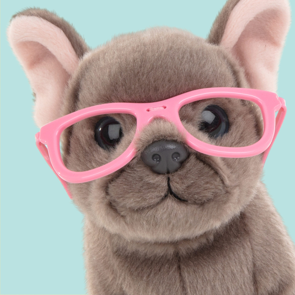 Close up pluche knuffelhond Franse bulldog 16 cm