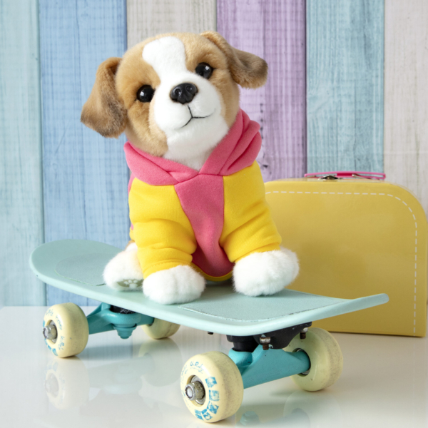 studio-pets-pluche-knuffel-hond-jack-russell-met-hoodie-jacky-23cm Pluche knuffelhond Jack Russell met hoodie 23 cm