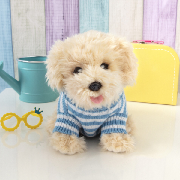 Pluche labradoodle knuffelhond met trui 23 cm