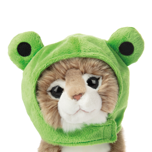 pluche knuffelkat main coon met kikkermuts