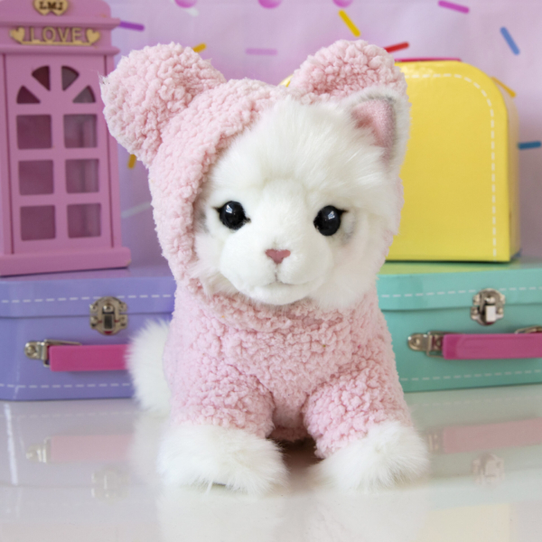 studio pets pluche knuffel kat ragdoll met hoodie mousie 23cm