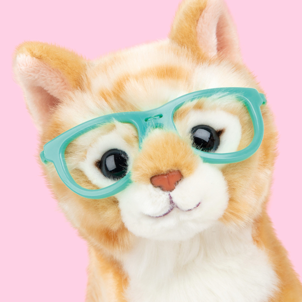 studio-pets-pluche-knuffel-kat-rode-kater-close-up-rayben-16cm close up pluche knuffelkat rode kater met bril