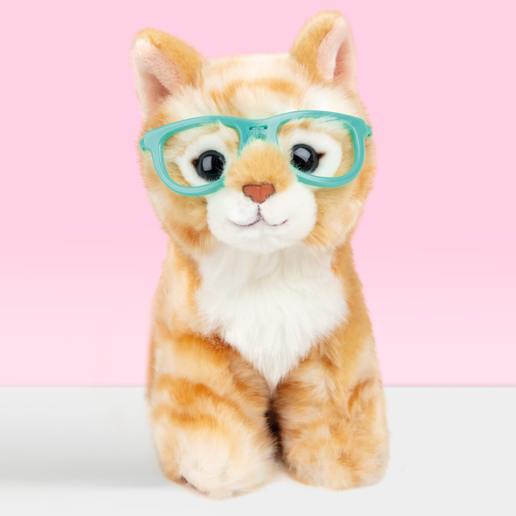 studio-pets-pluche-knuffel-kat-rode-kater-rayben-16cm Pluche knuffekat rode kater met bril 16 cm