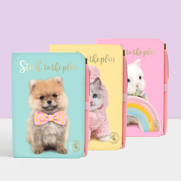 post it notitieboekje met pen ragdoll, pomeriaan en dwergkonijn van Studio Pets