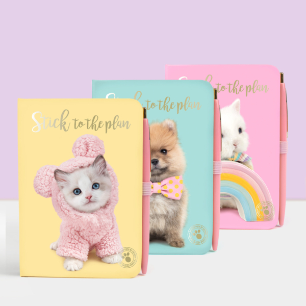 post it notitieboekje met pen ragdoll, pomeriaan en dwergkonijn van Studio Pets