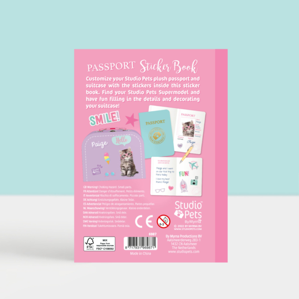Studio Pets stickerboek voor paspoort knuffels