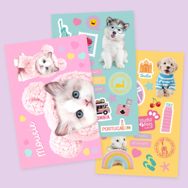 studio pets stickerboek voor paspoort kleine knuffels