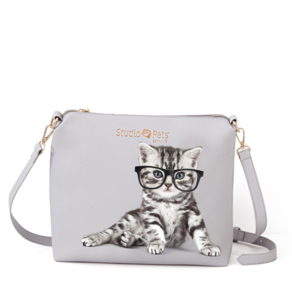 Studio Pets schoudertas met afbeelding britse korthaar kat