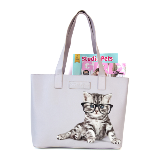Studio Pets shopper tas met afbeelding britse korthaar kitten