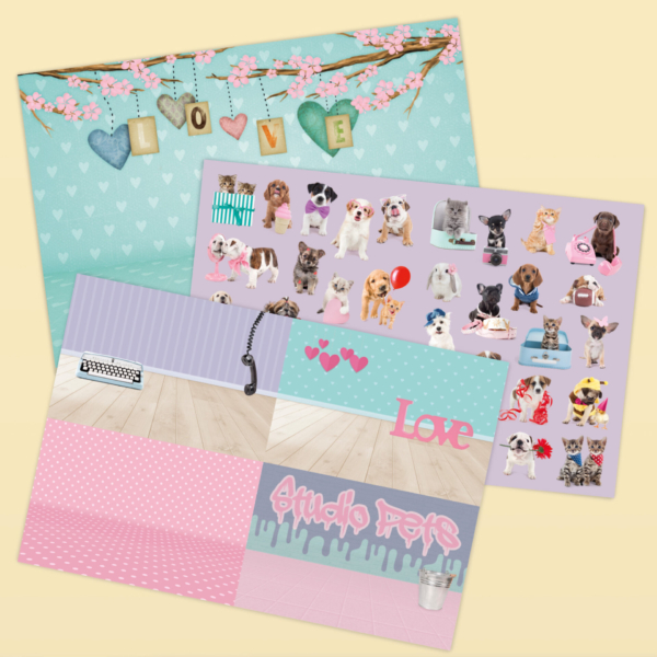 Studio Pets dieren stickerboek met verschillende achtergronden