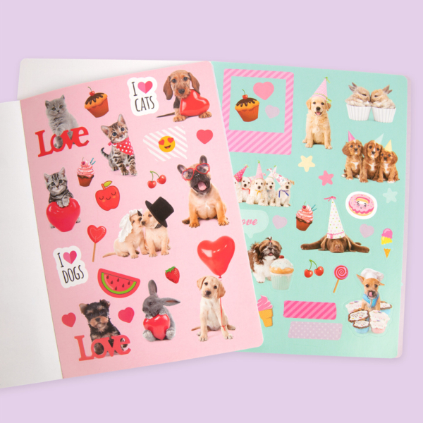 Studio Pets A5 stickerboek hobby dieren honden, konijnen en kittens