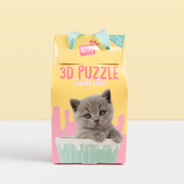Studio Pets kado 3D puzzel 48 stukjes Britse langhaar kiitten Tinkie
