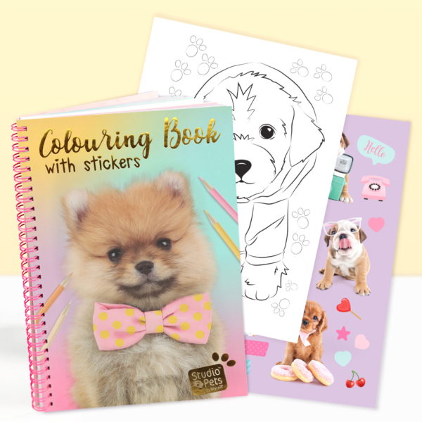 Studio Pets honden kleurboek met stickers A5