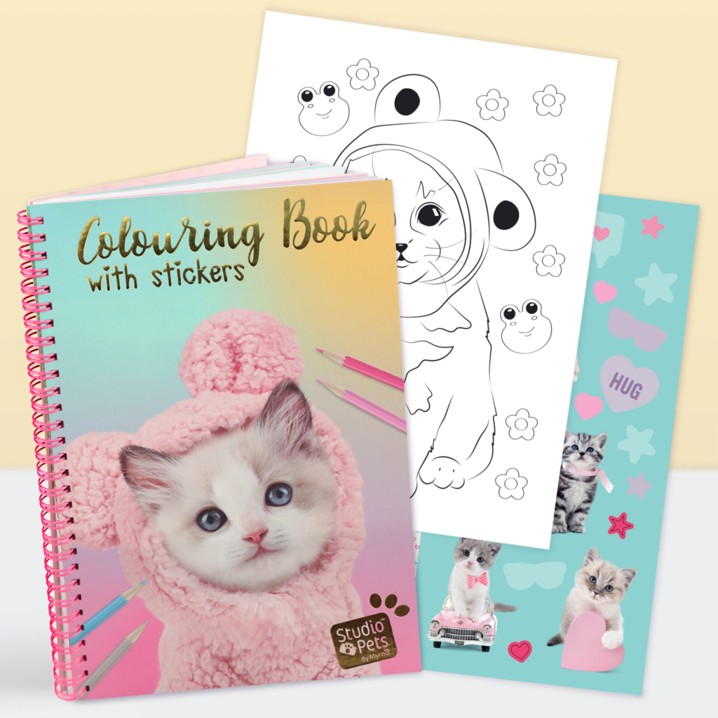 Studio Pets kleurboek met stickers kittens A5
