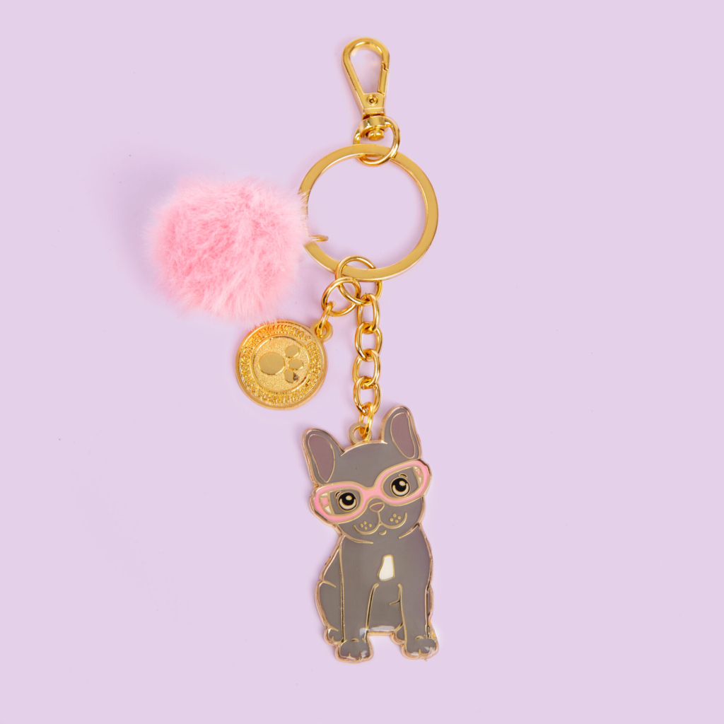Studio Pets 2D sleutelhanger Franse bulldog puppy Shady met bril