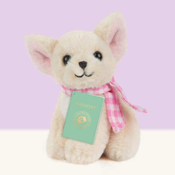studio-pets-chihuahua-puppy-pinkie-8cm-plush-with-ribbon-set