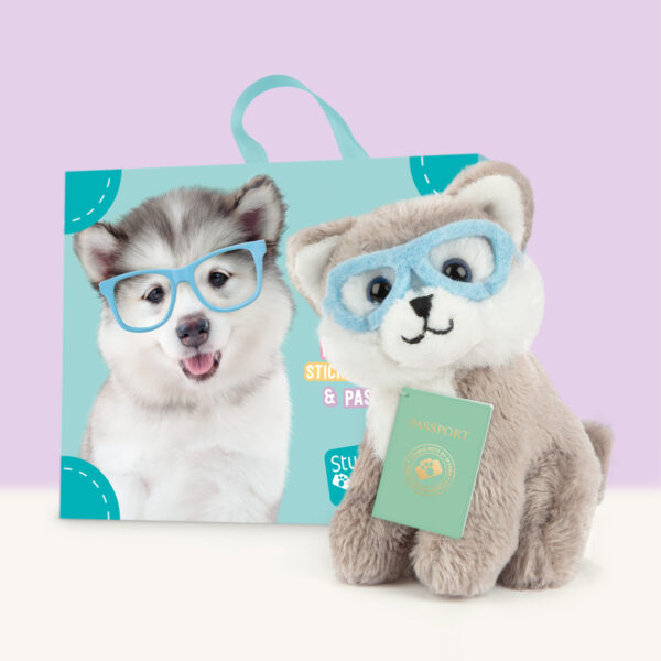 studio-pets-husky-puppy-wolfie-8cm-plush-set