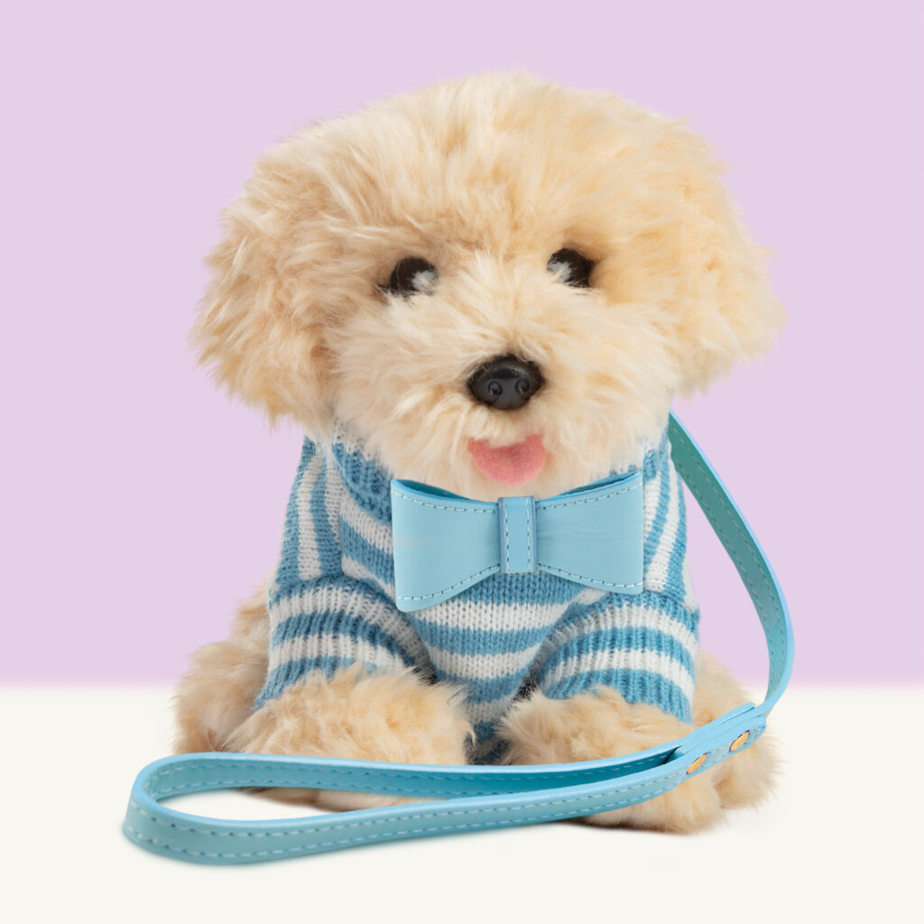 studio-pets-pluche-accessoires-blauwe-riem-halsband-set